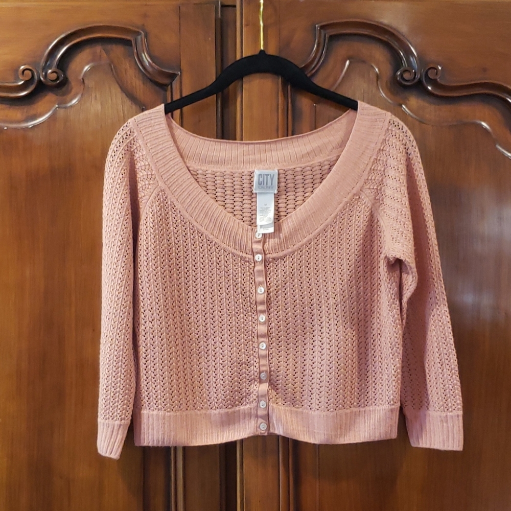 City DKNY Cardigan Crop Sweater